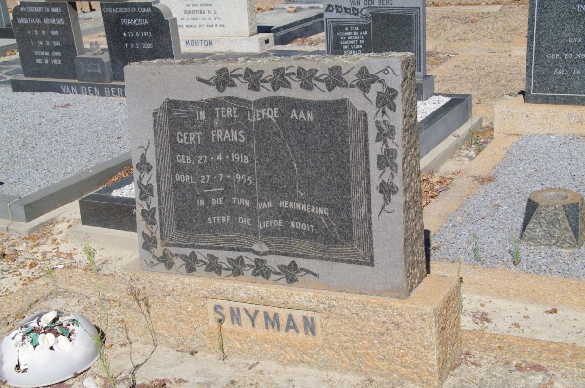 SNYMAN Gert Frans 1918-1955