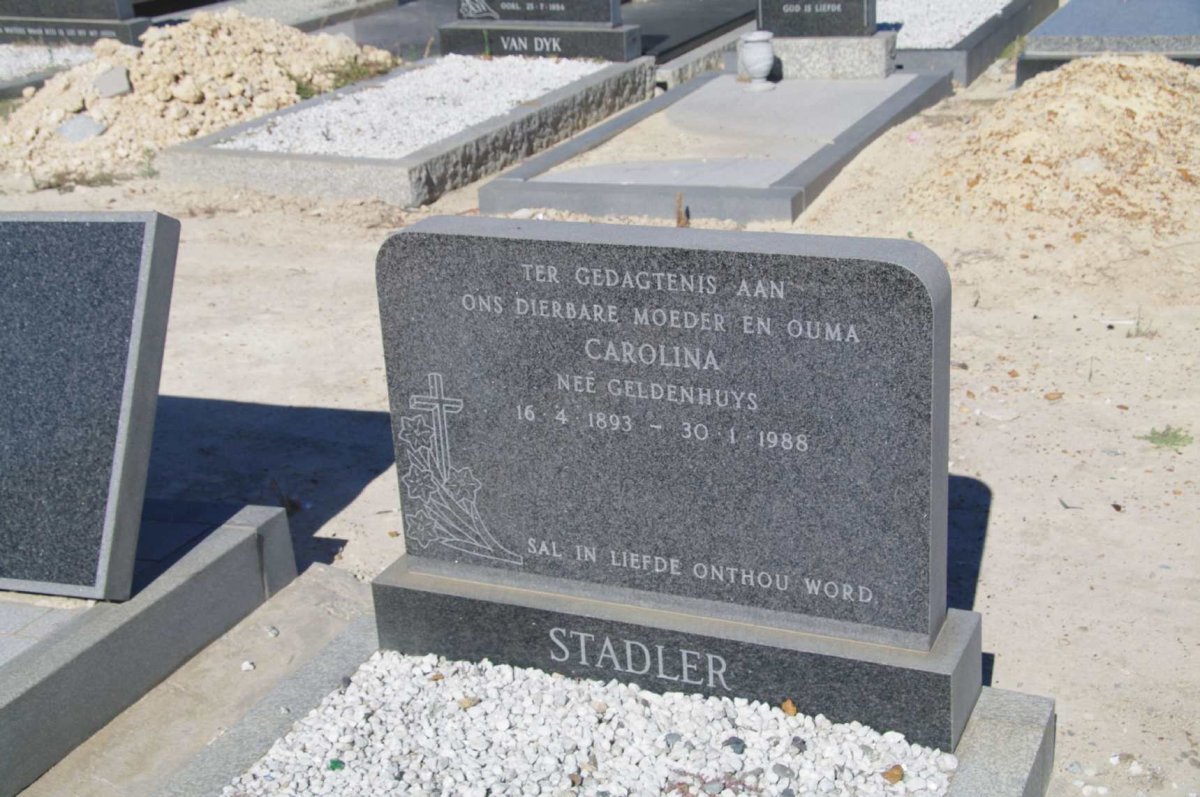 STADLER Carolina nee GELDENHUYS 1893-1988