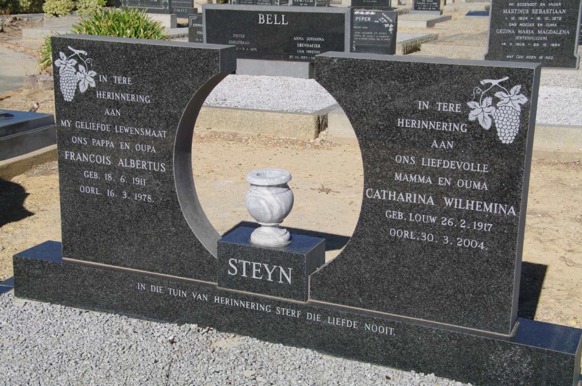 STEYN Francois Albertus 1911-1975 &amp; Catharina Wilhelmina LOUW 1917-2004