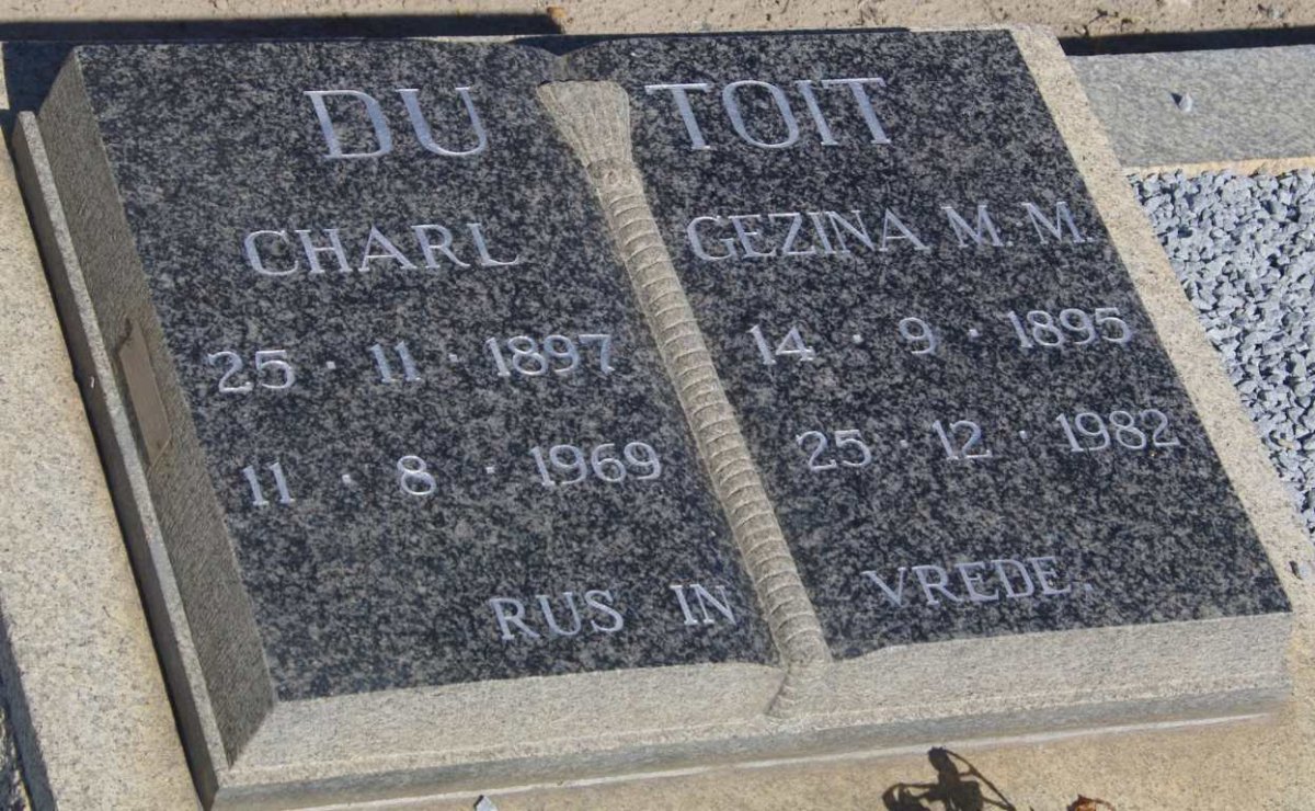 TOIT Charl, du 1897-1969 &amp; Gezina M.M. 1895-1982