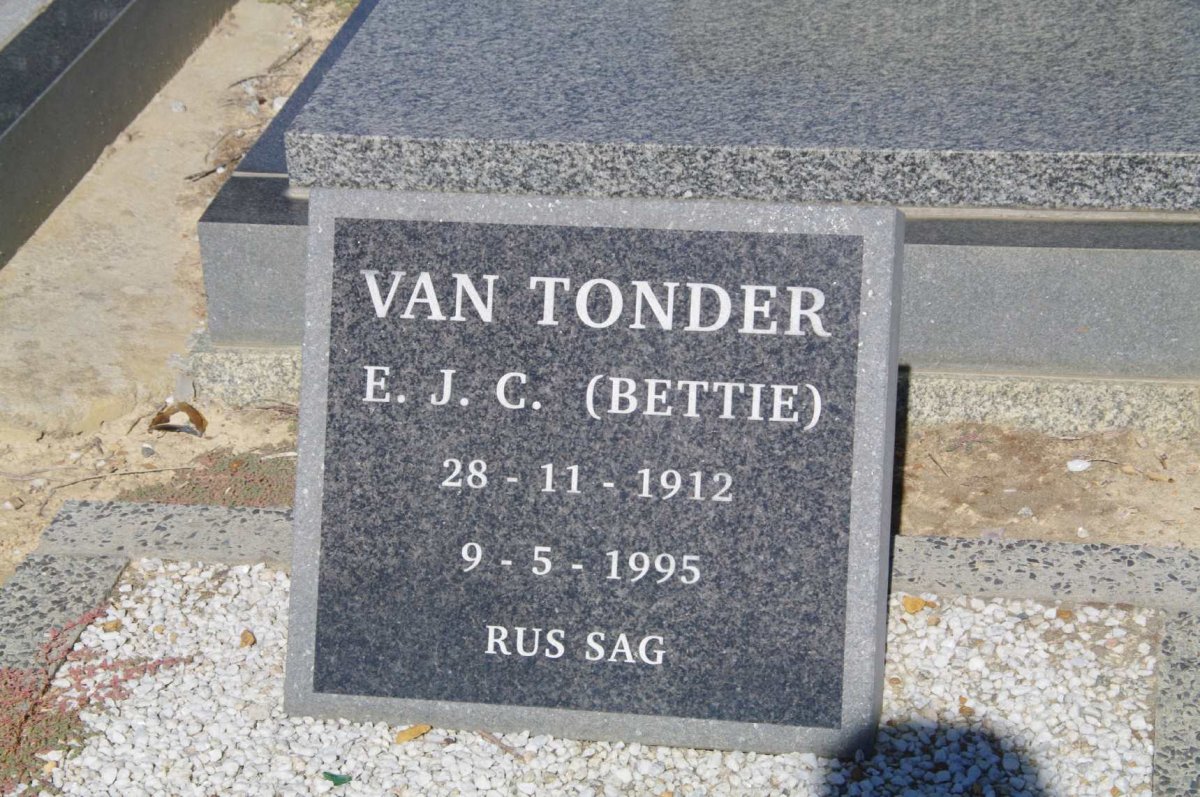 TONDER E.J.C., van 1912-1995 