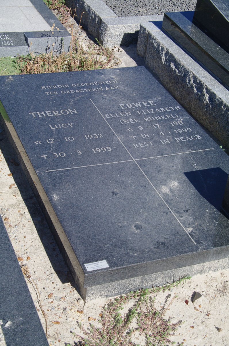 THERON Lucy 1932-1995 :: ERWEE Ellen Elizabeth nee RUNKEL 1911-1999
