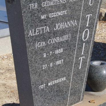 TOIT Aletta Johanna, du nee CONRADIE 1888-1967