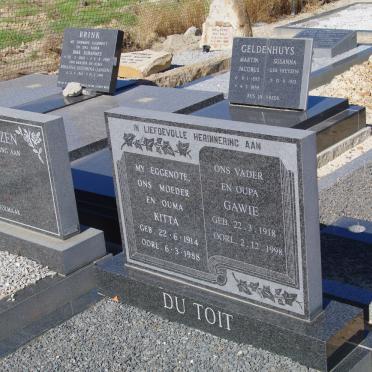 TOIT  Gawie, du 1918-1998 &amp; Kitta 1914-1988