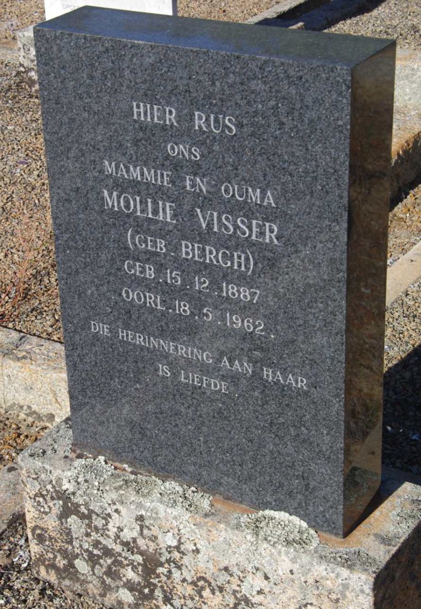 VISSER Mollie nee BERGH 1887-1962