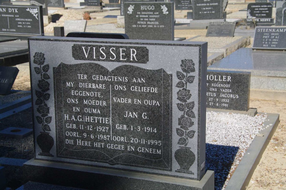 VISSER Jan G. 1914-1995 &amp; H.A.G. 1927-1987