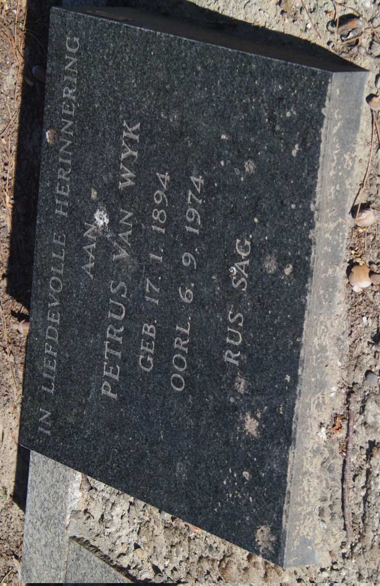 WYK Petrus, van 1894-1974