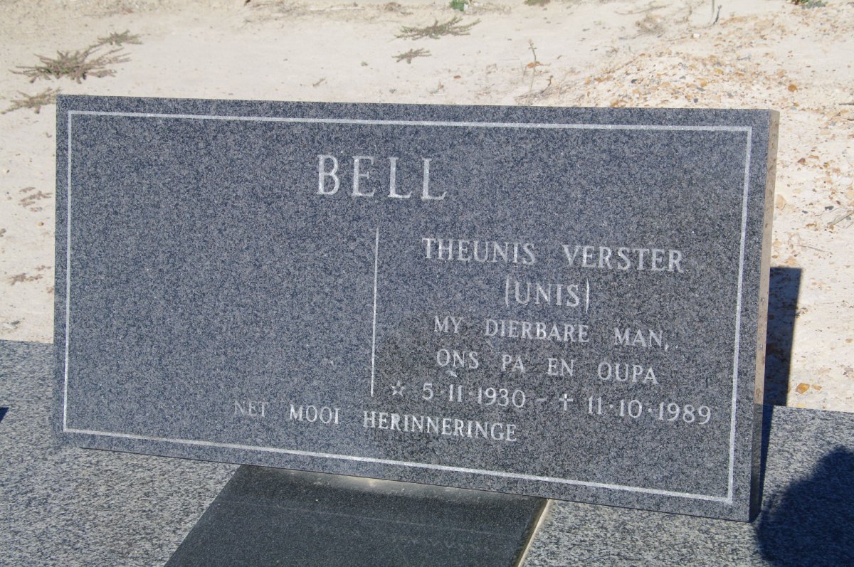 BELL Theunis Verster 1930-1989 :: VILJOEN Johanna Susanna 1911-2001