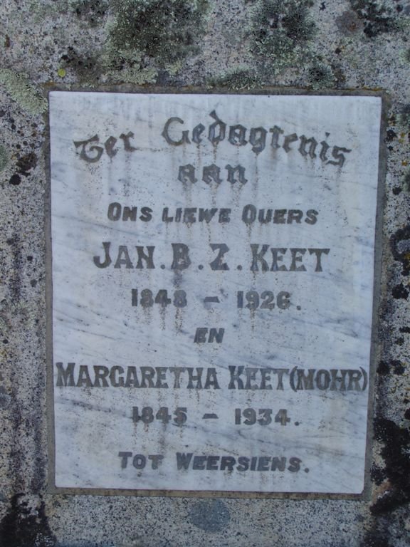 KEET Jan B.Z. 1848-1926 &amp; Margaretha MOHR 1845-1934