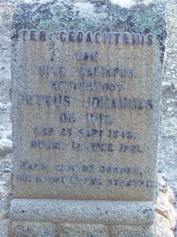 WIT Petrus Johannes, de 1843-1921