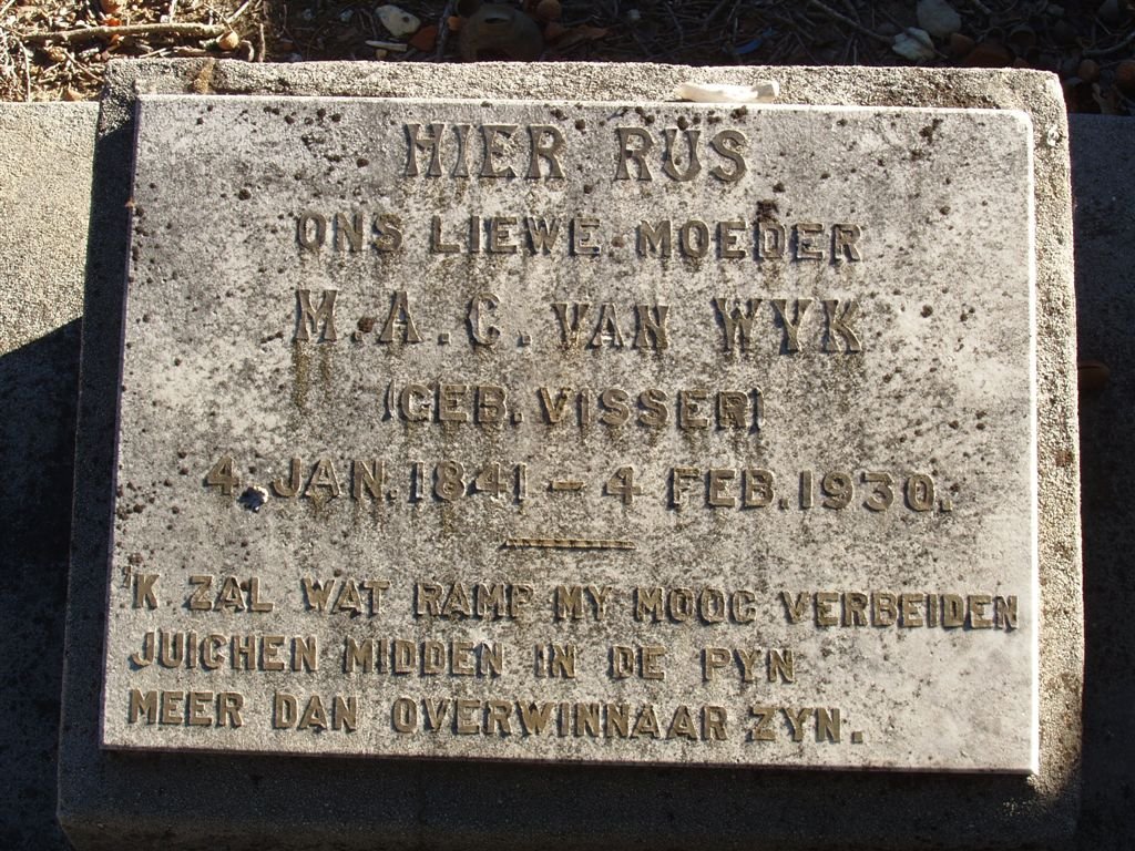 WYK M.A.C., van nee VISSER 1841-1930