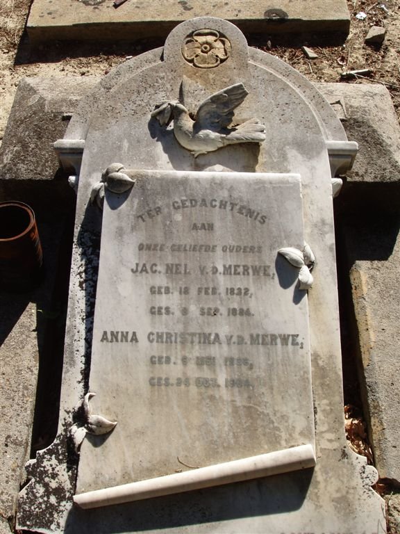 MERWE J. Nel, v.d. 1832-1884 &amp; Anna Christina 1836-1884