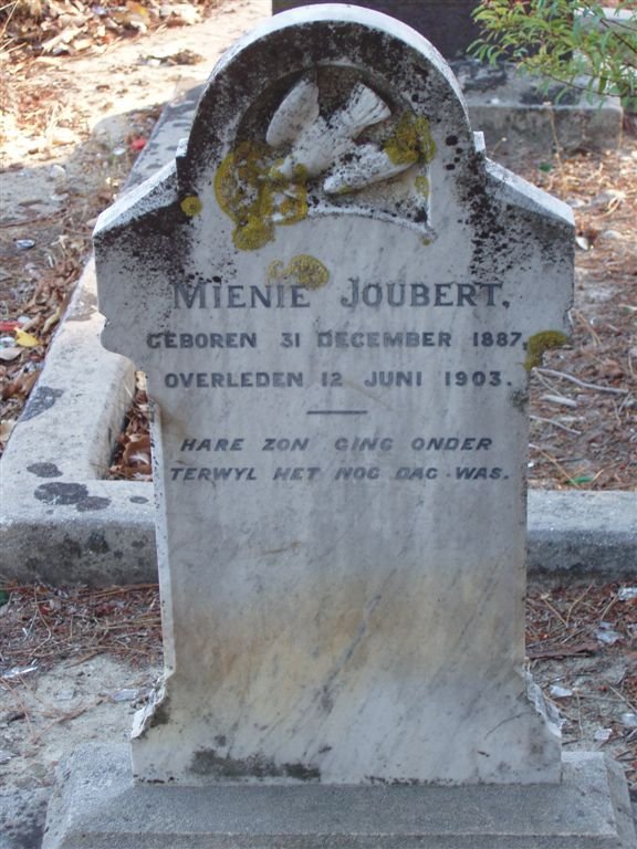 JOUBERT Mienie 1887-1903