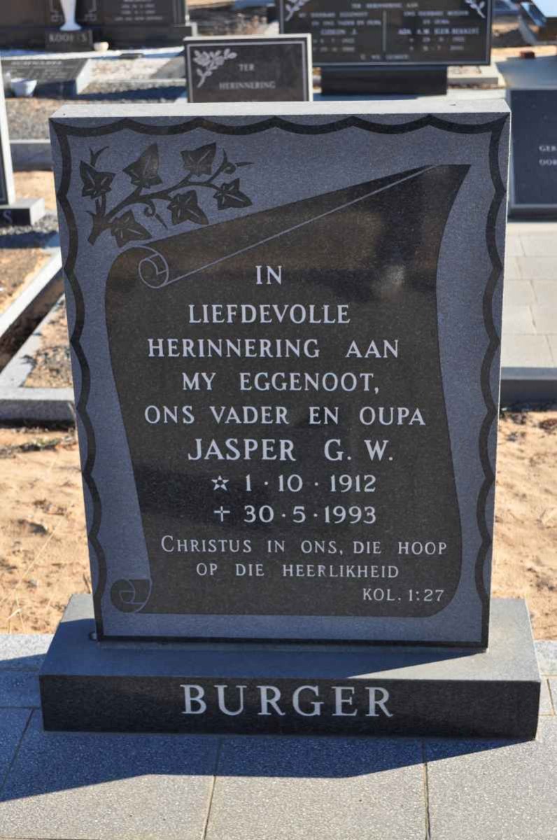 BURGER Jasper G.W. 1912-1993