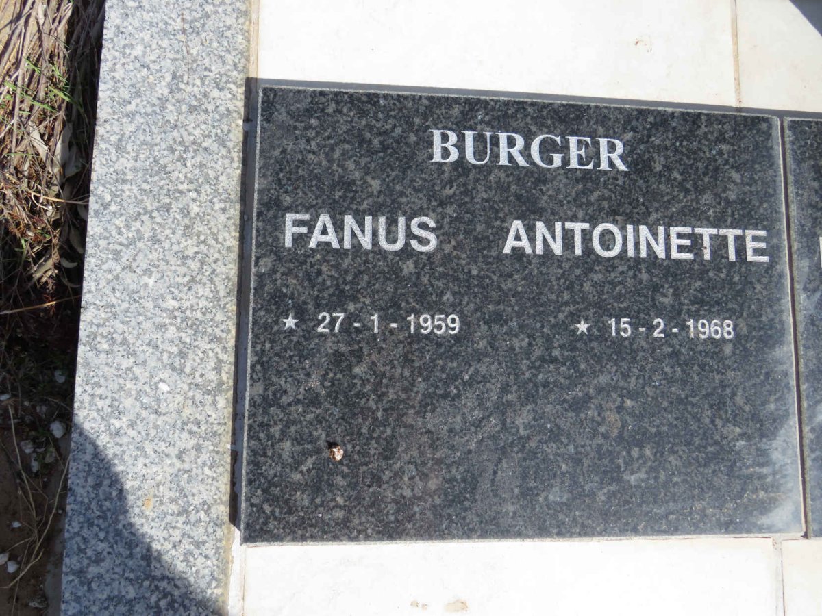 BURGER Fanus 1959- & Antoinette 1968-