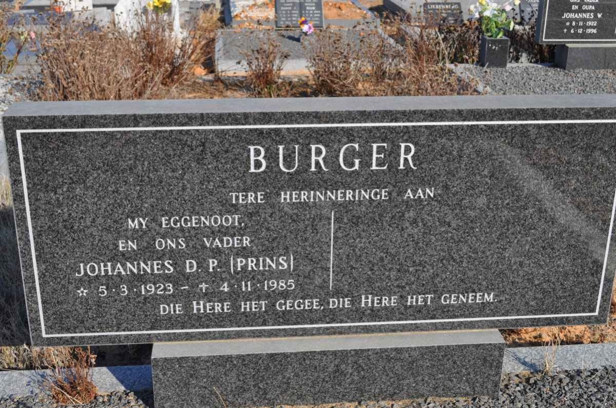 BURGER Johannes D.P. 1923-1985