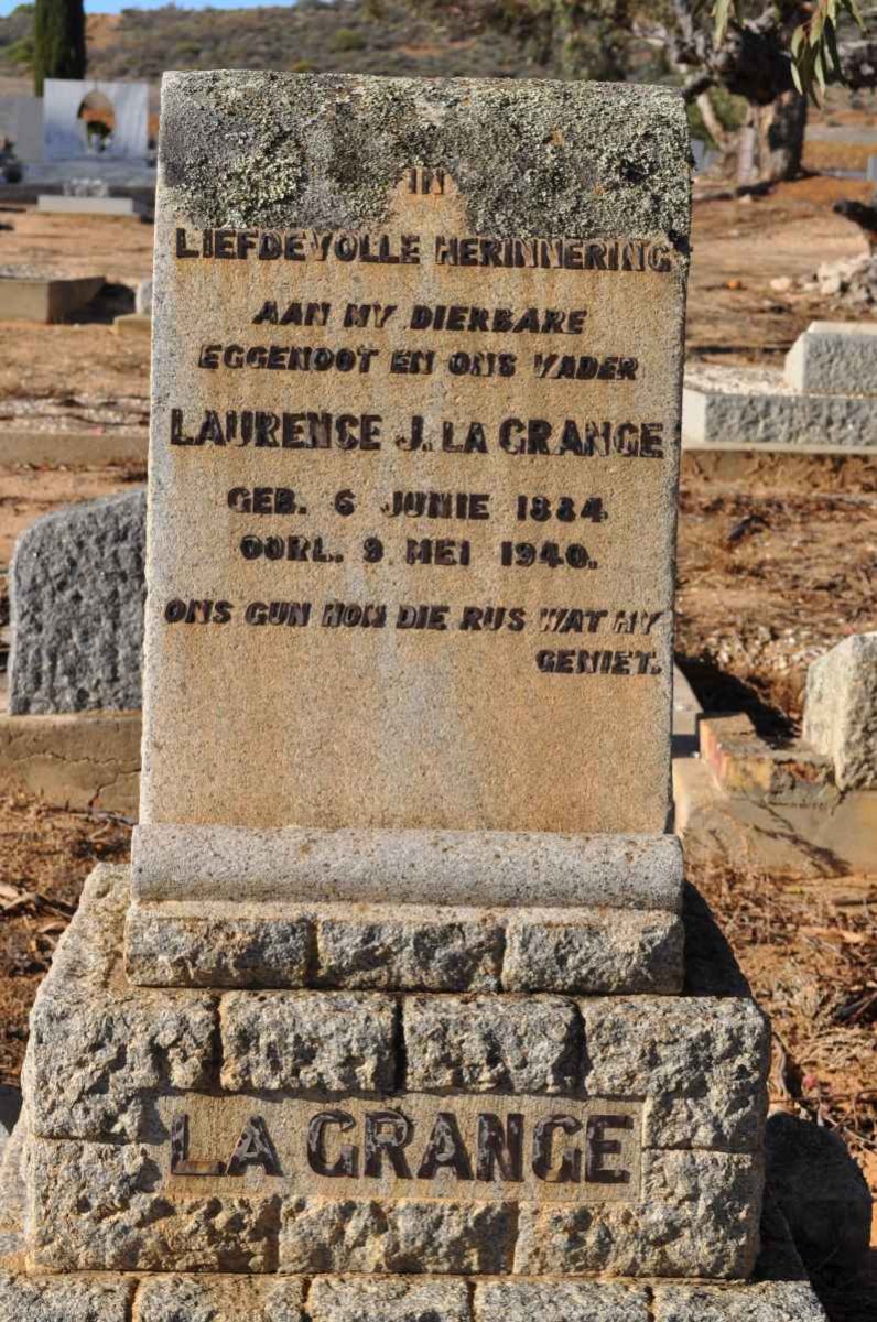 GRANGE Laurence J., la 1884-1940