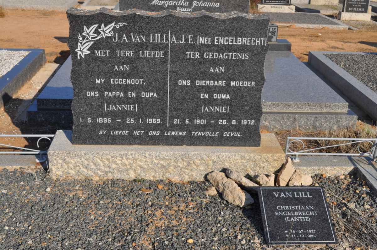 LILL J.A., van 1895-1969 &amp; A.J.E. ENGELBRECHT 1901-1972 :: VAN LILL Christiaan Engelbrecht 1927-2007