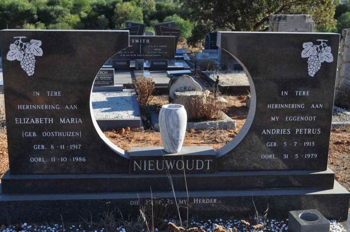 NIEUWOUDT Andries Petrus 1913-1979 &amp; Elizabeth Maria OOSTHUIZEN 1917-1986