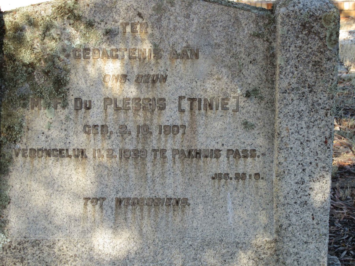 PLESSIS M.F., du 1907-1929