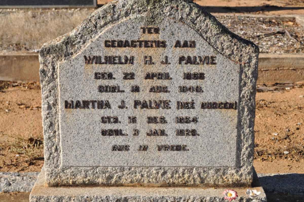 PALVIE Wilhelm H.J. 1865-1940 &amp; Martha J. BURGER 1854-1925