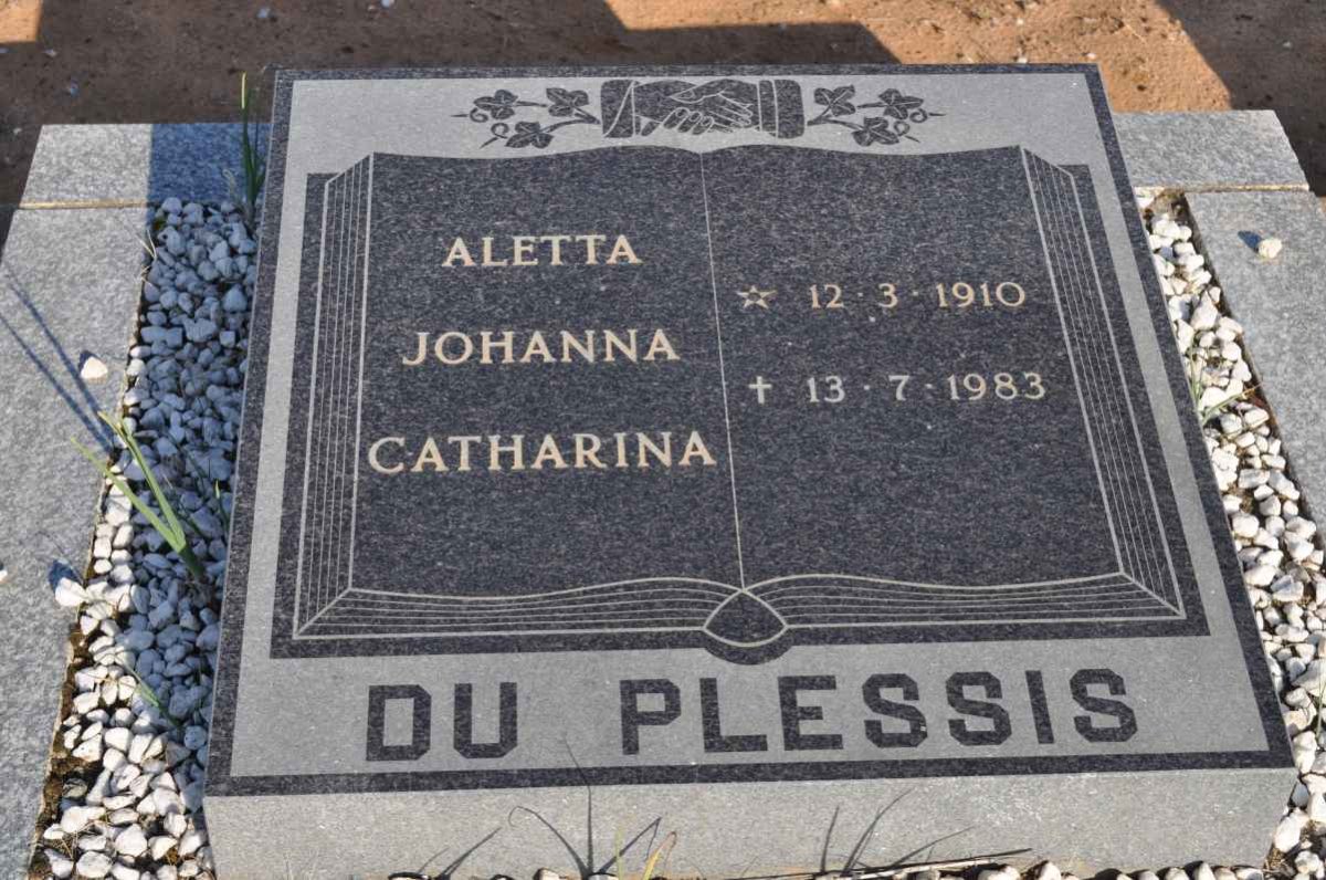 PLESSIS Aletta Johanna Catharina, du 1910-1983