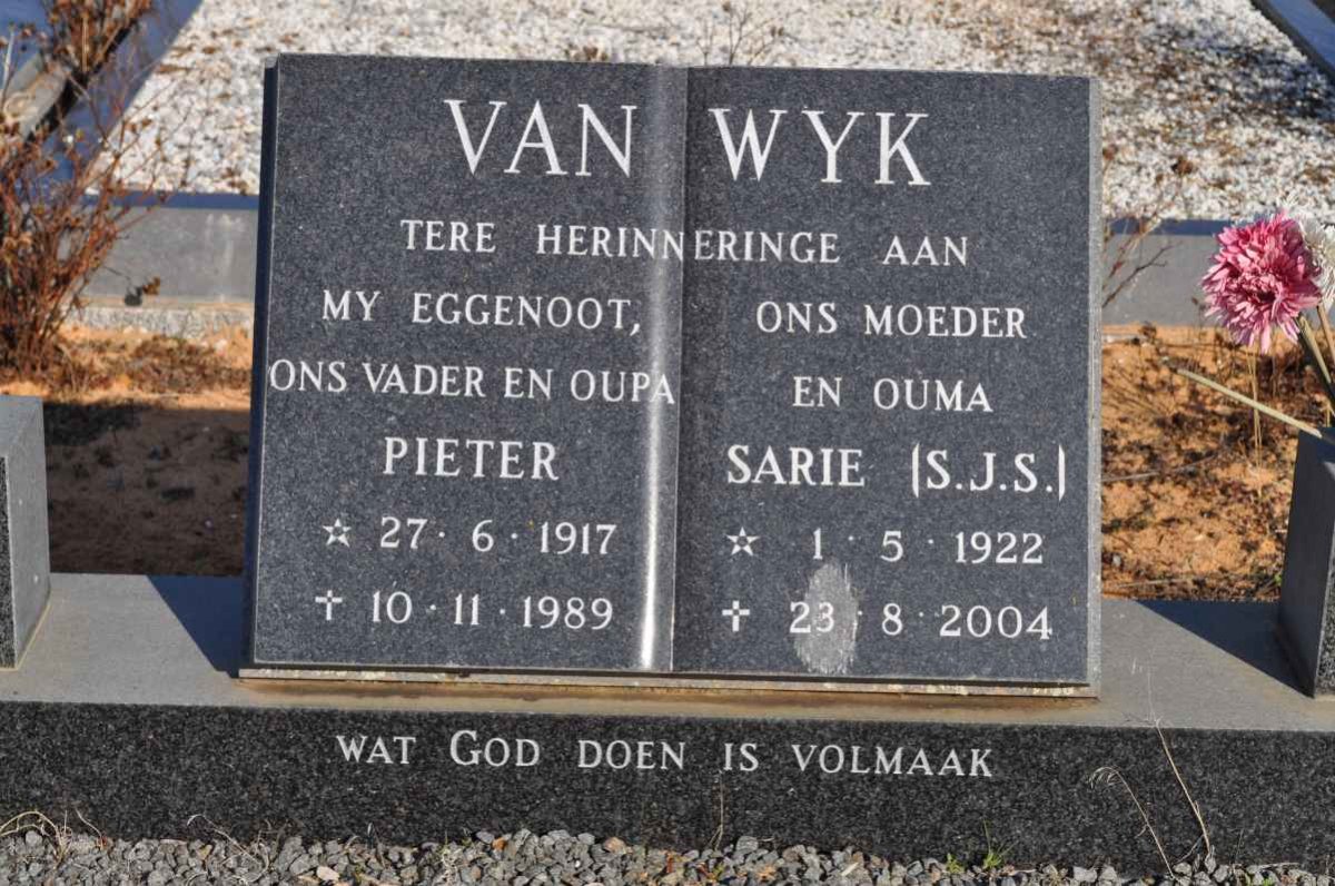 WYK Pieter, van 1917-1989 &amp; S.J.S. 1922-2004