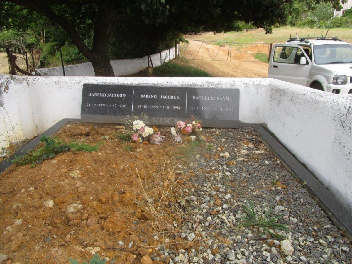 KOCK Barend Jacobus, de 1927-2021 :: DE KOCK Barend Jacobus 1958-1994 :: DE KOCK Rachel Susanna 1929-2014