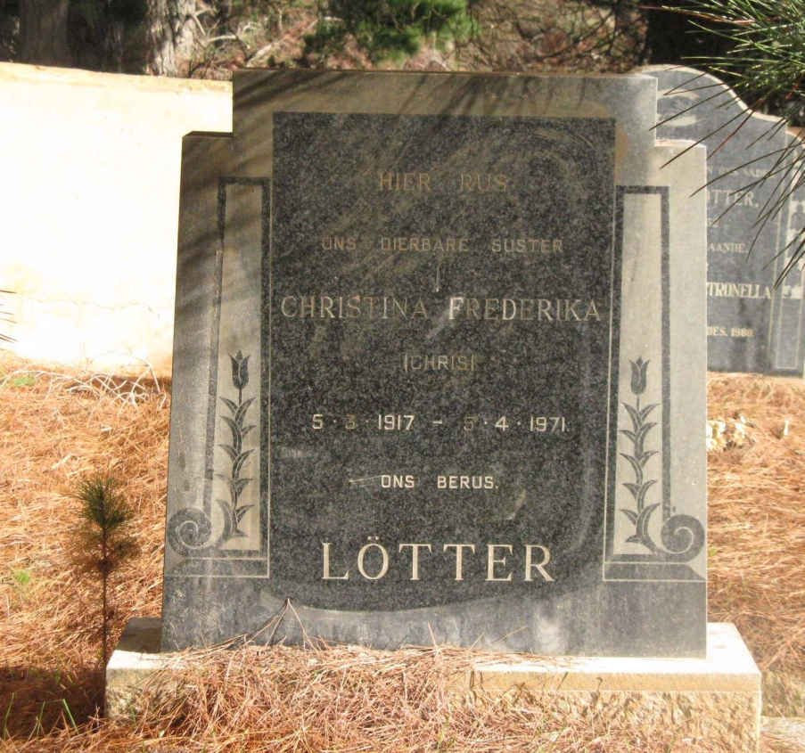 LÖTTER Christina Frederika 1917-1971