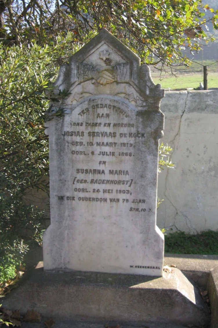 KOCK Josias Servaas, de 1819-1866 &amp; Susanna Maria BADENHORST -1903