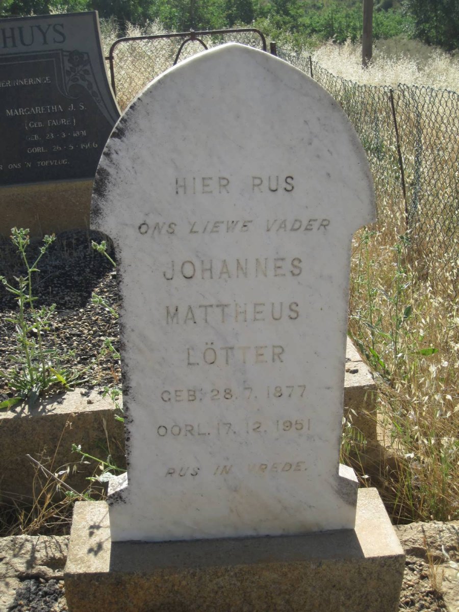LÖTTER Johannes Mattheus 1877-1951