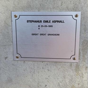 ASPINALL Stephanus Emile 1985-