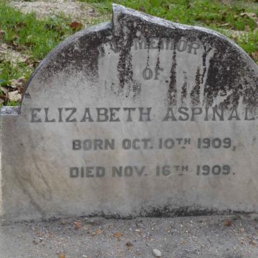 ASPINALL Elizabeth 1909-1909