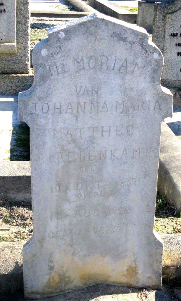 MATTHEE Johanna Maria nee BREDENKAMP 1837-19??