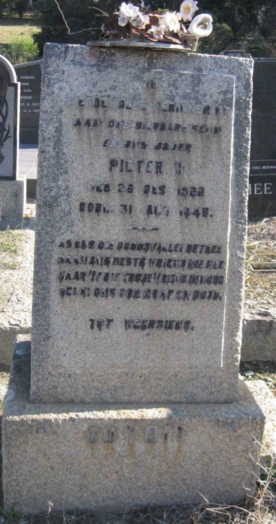 TOIT Pieter W., du 1922-1946