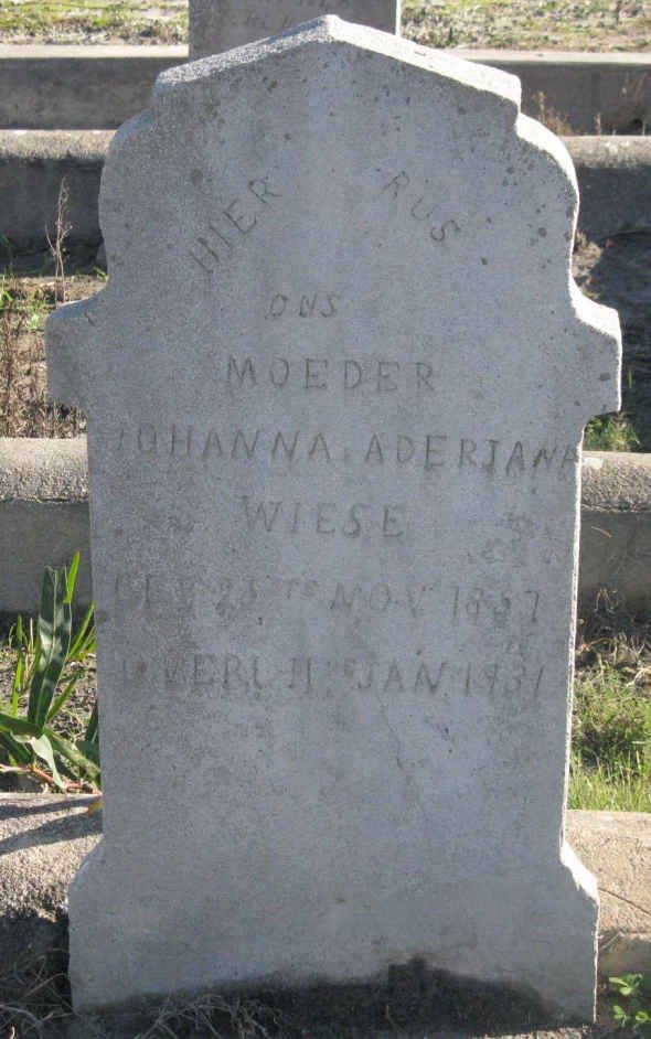 WIESE Johanna Aderjana 1857-1931