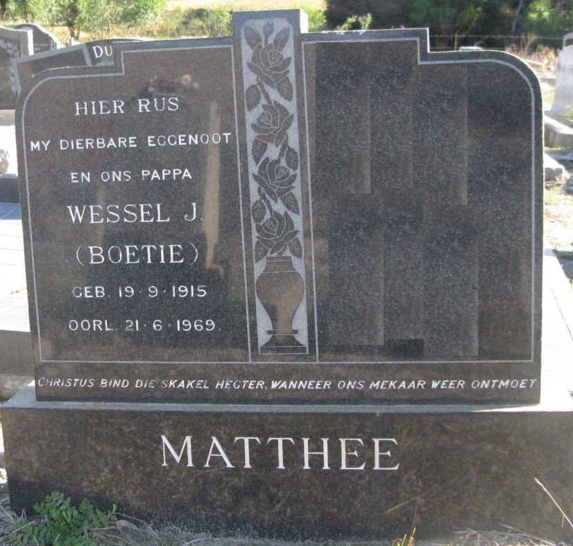 MATTHEE Wessel J. 1915-1969