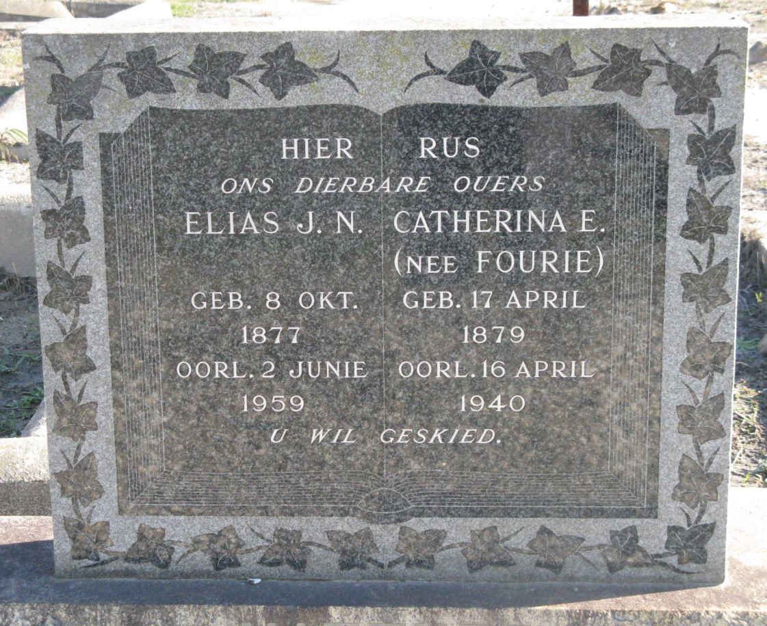 MATTHEE Elias J.N. 1877-1959 &amp; Catherina E. FOURIE 1879-1940