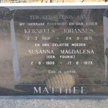 MATTHEE Kerneels Johannes 1901-1971 &amp; Susanna Magdalena FOURIE 1905-1973