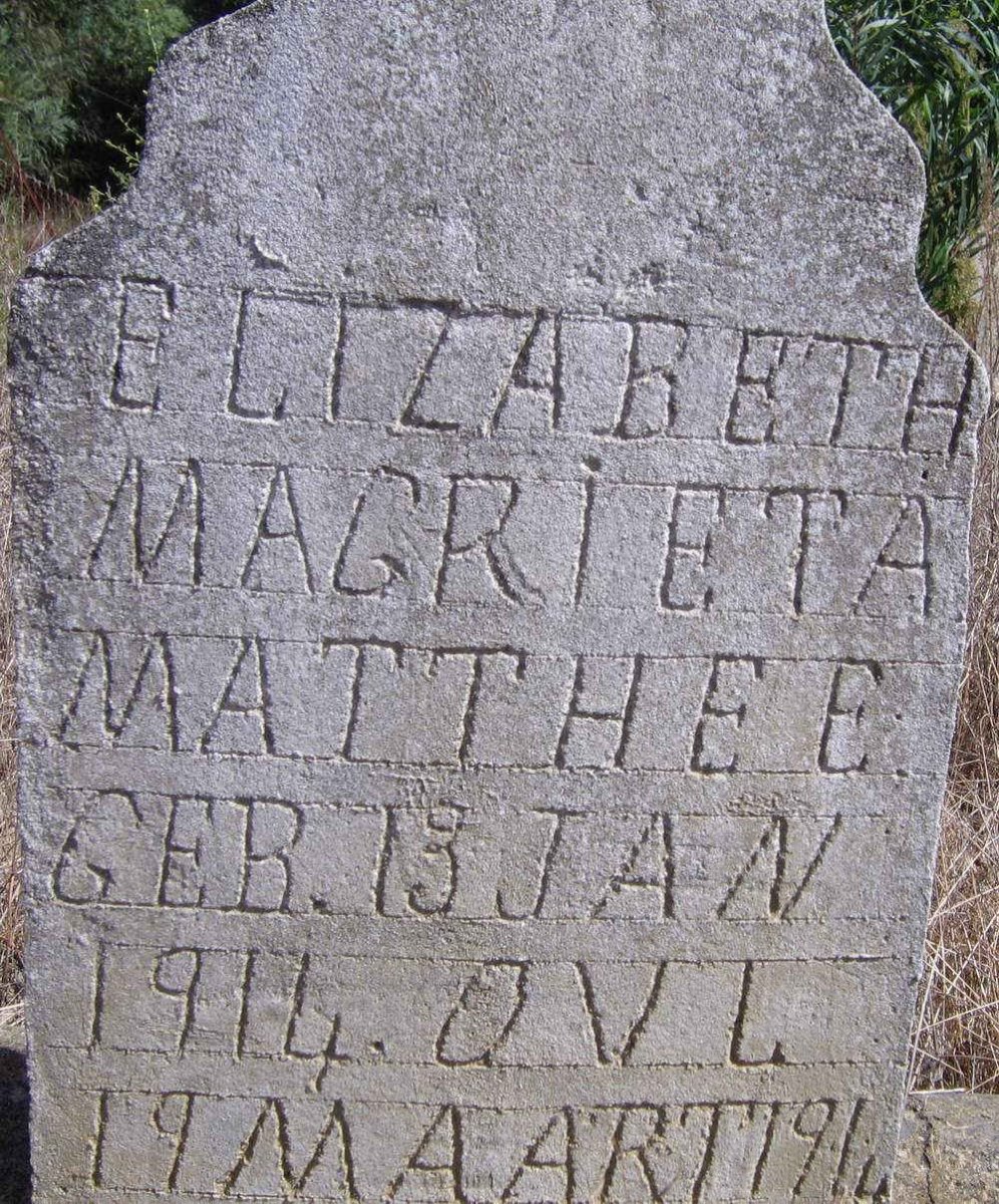 MATTHEE Elizabeth Magrieta 1914-1914