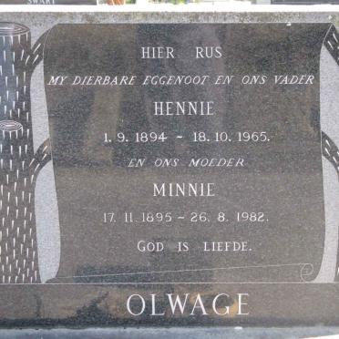 OLWAGE Hennie 1894-1965 &amp; Minnie 1895-1982