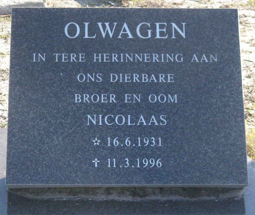 OLWAGEN Nicolaas 1931-1996