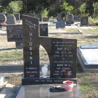 NIGRINI P.C. 1921-1993 &amp; W.J. OLWAGE 1928-2009