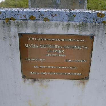 OLIVIER Maria Gertruida Catherina nee DU PLESSIS 1909-1996