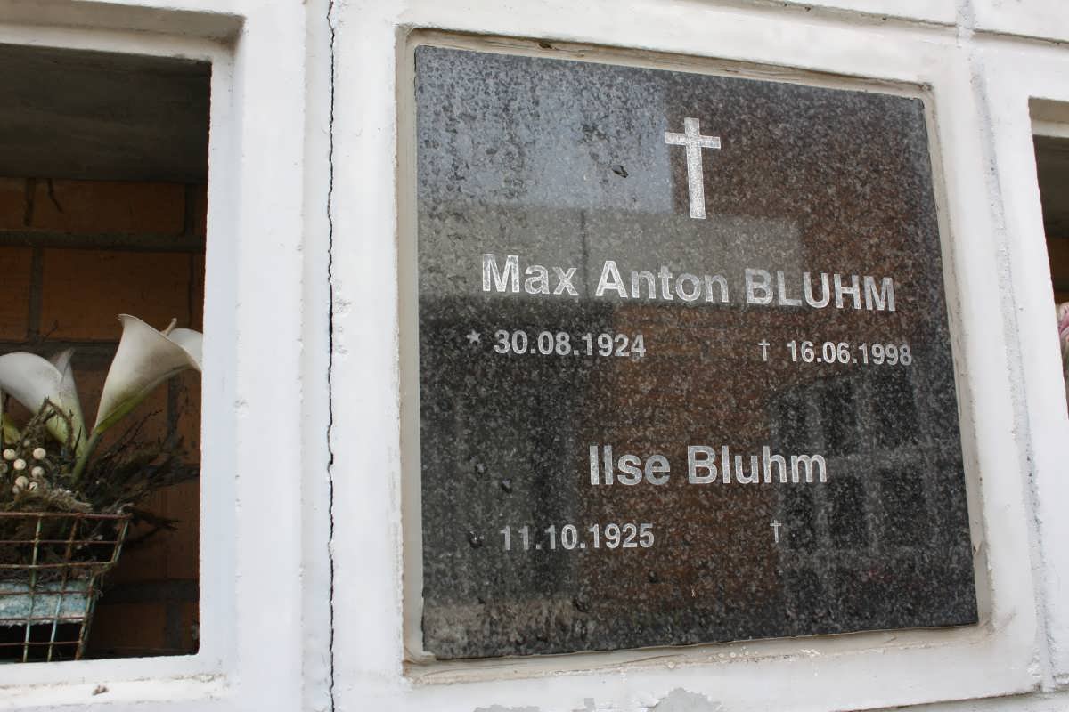 BLUHM Max Anton 1924-1998 &amp; Ilse 1925-