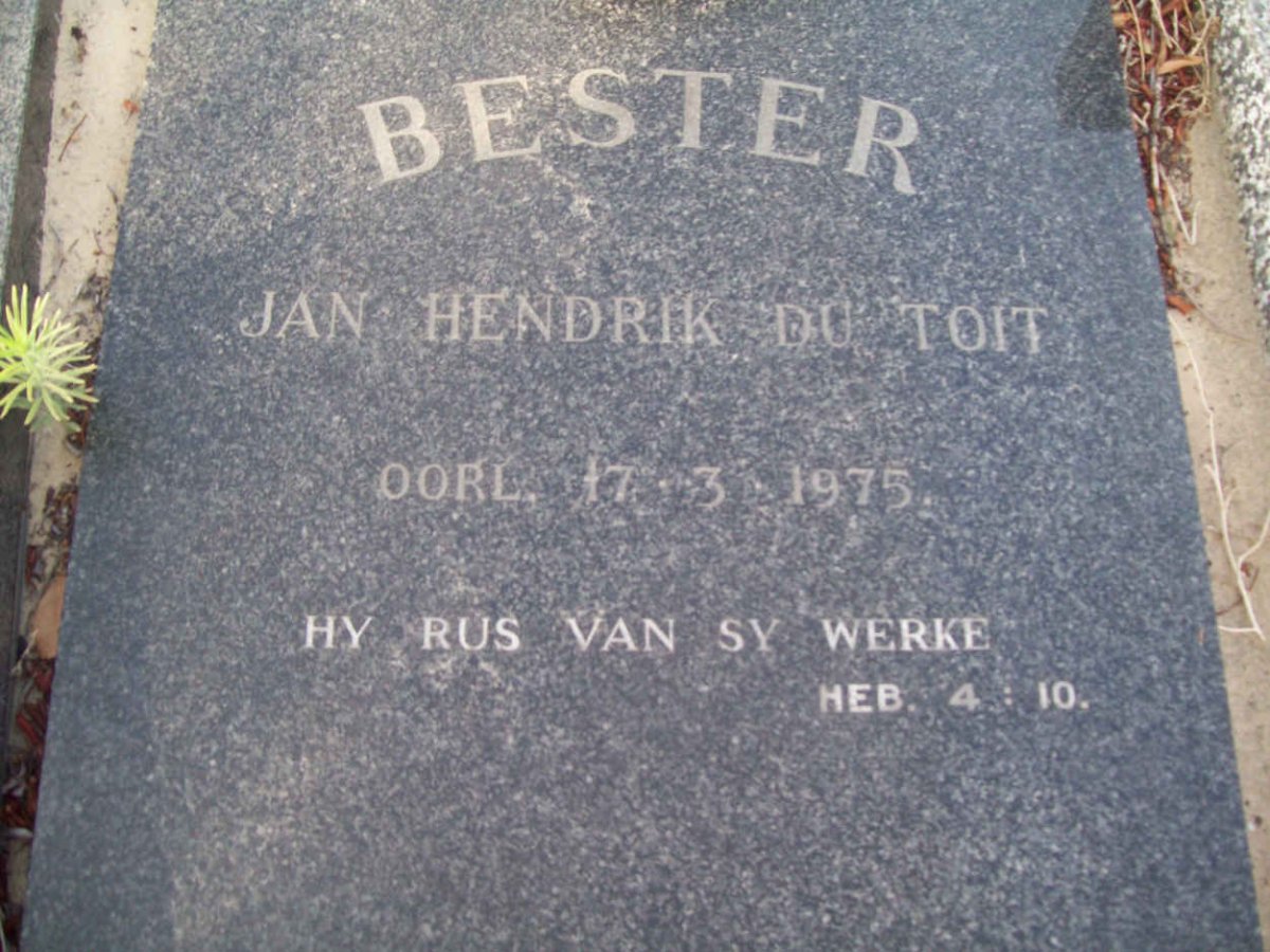 BESTER Jan Hendrik Du Toit -1975