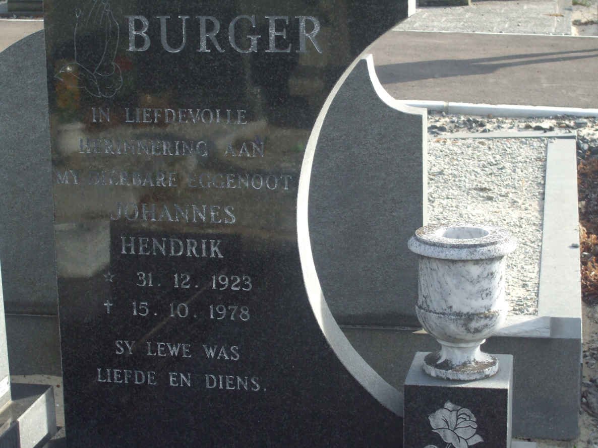 BURGER Johannes Hendrik 1923-1978