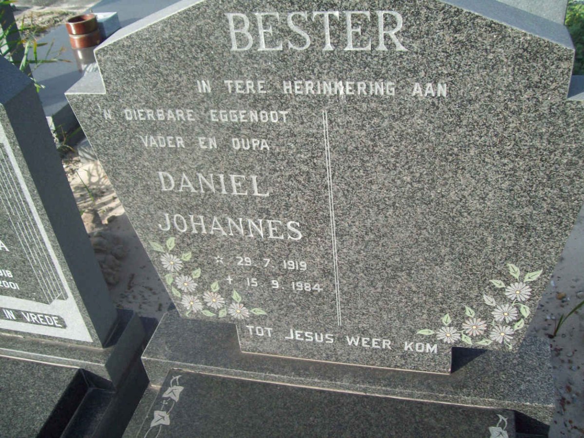 BESTER Daniel Johannes 1919-1984