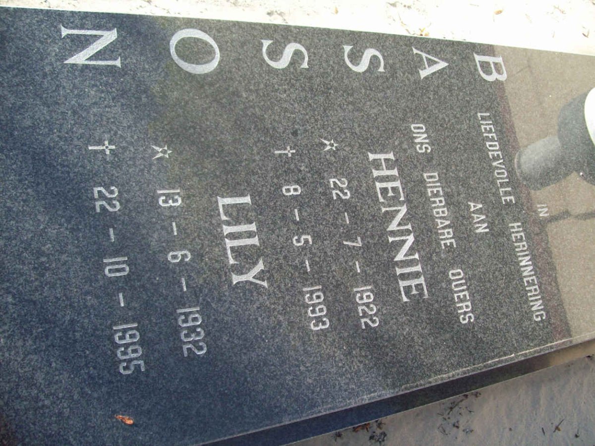 BASSON Hennie 1922-1993 &amp; Lily 1932-1995