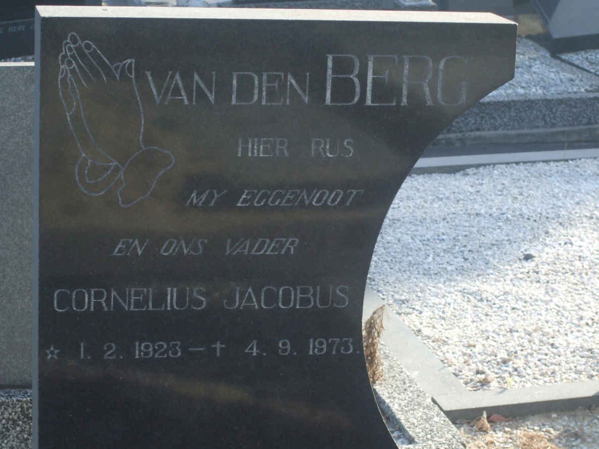 BERG Cornelius Jacobus, van der 1923-1973